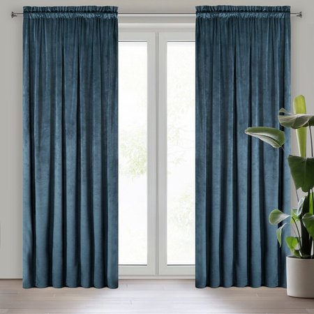 ZASŁONA GOTOWA PIERRE NA TAŚMIE 140 X 300 CM GRANATOWY