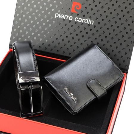 Zestaw na prezent dla mężczyzny portfel i pasek męski skórzany Pierre Cardin