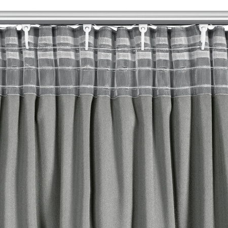 ZASŁONA GOTOWA CARLI NA TAŚMIE 140 X 270 CM SREBRNY