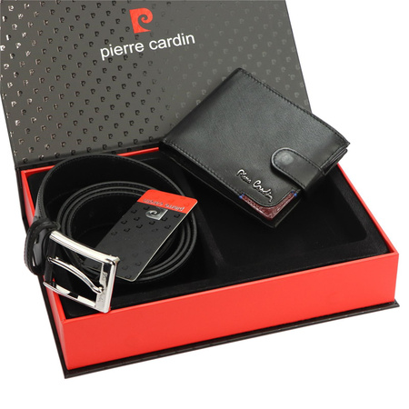 Zestaw na prezent dla mężczyzny portfel i pasek męski skórzany Pierre Cardin