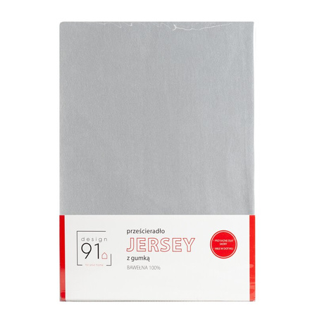 PRZEŚCIERADŁO Z GUMKĄ JERSEY D91 240 X 220 X 30 CM JASNOSZARY