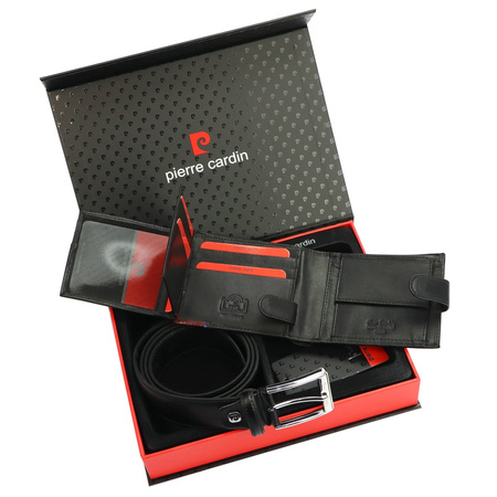 Zestaw na prezent dla mężczyzny portfel i pasek męski skórzany Pierre Cardin
