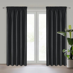 ZASŁONA GOTOWA RITA NA TAŚMIE 140 X 270 CM CZARNY