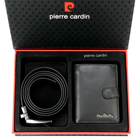Zestaw na prezent dla mężczyzny portfel i pasek męski skórzany Pierre Cardin