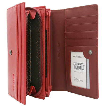 Rovicky portfel skóra naturalna czerwony RPX-20-PMT-4582 RED - kobieta