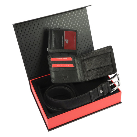Zestaw na prezent dla mężczyzny portfel i pasek męski skórzany Pierre Cardin