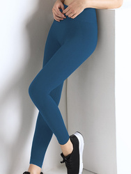 AT05 Legginsy w prążki, blu/granat