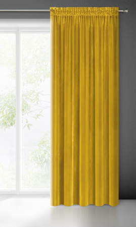 ZASŁONA GOTOWA SAMANTA NA TAŚMIE 140 X 270 CM MUSZTARDOWY