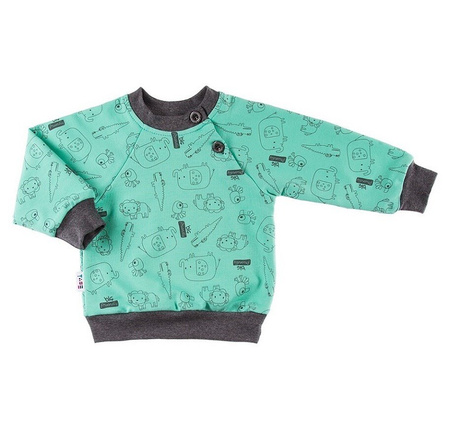 BLUZA SAWANNA REGL CHŁ DRUK ZIELEŃ Ewa Klucze