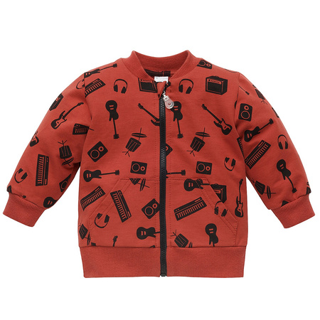 Bluza rozpinana LETS ROCK czerwony,rock 128