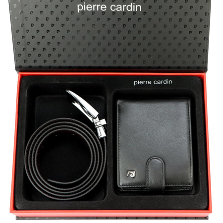 Zestaw na prezent dla mężczyzny portfel i pasek męski skórzany Pierre Cardin