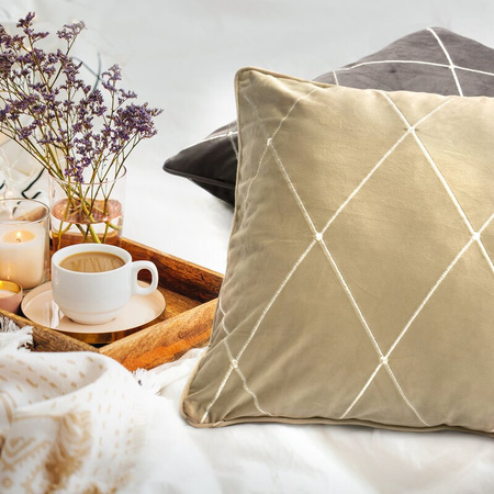 POSZEWKA DEKORACYJNA PIERRE CARDIN MARGO 45X45 CM STALOWY