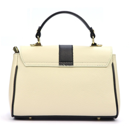 Vera Pelle torebka kuferek skóra naturalna beżowy