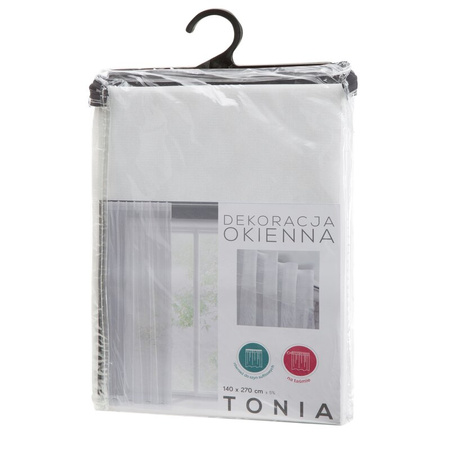 FIRANA GOTOWA TONIA NA TAŚMIE 140 X 300 CM BIAŁY