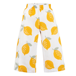 Spodnie kuloty muslin LEMONS écru,cytryny 140