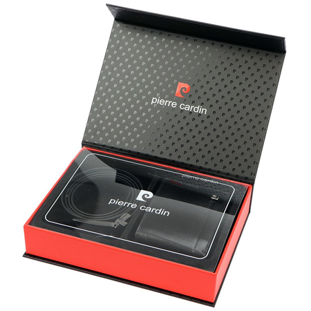 Zestaw na prezent dla mężczyzny portfel i pasek męski skórzany Pierre Cardin