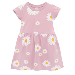 Sukienka KR DAISY różowy,stokrotki 104
