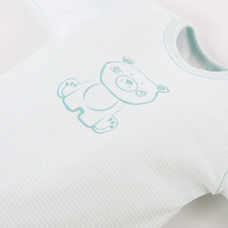 Body niemowlęce z długim rękawem dla chłopca miętowe Eevi Big Bear 