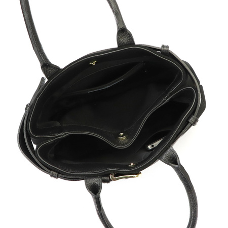 Vera Pelle torebka kuferek skóra naturalna czarny