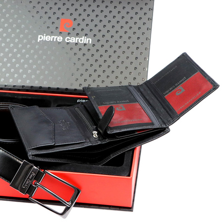 Pierre Cardin pasek czarny - mężczyzna