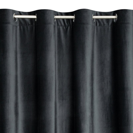 Zasłona gotowa czarna na przelotki 140X250 