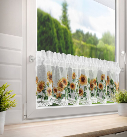 FIRANA GOTOWA HELIA NA TAŚMIE 150 X 30 CM BIAŁY