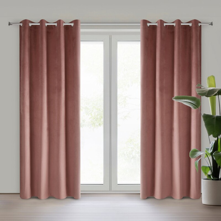 ZASŁONA GOTOWA PIERRE 140 X 250 CM CIEMNORÓŻOWY