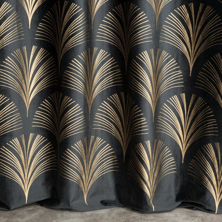 Zasłona gotowa czarna na przelotki 140X250 