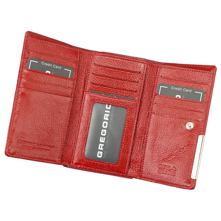 Gregorio portmonetka skóra naturalna czerwony Gregorio GF108 - kobieta