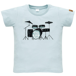 T-shirt LETS ROCK niebieski,perkusja 140