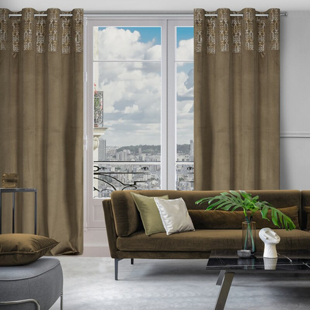 ZASŁONA GOTOWA LIZA 140 X 250 CM JASNOBRĄZOWY