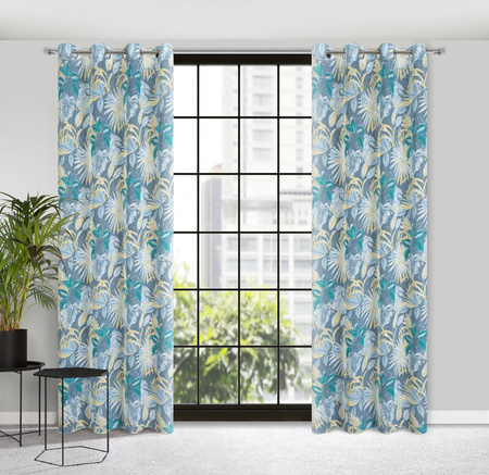 ZASŁONA GOTOWA LENA 140 X 250 CM TURKUSOWY