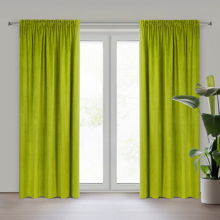 ZASŁONA GOTOWA PIERRE NA TAŚMIE 140 X 300 CM OLIWKOWY