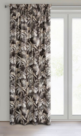 ZASŁONA GOTOWA RODOS NA TAŚMIE 140 X 270 CM CIEMNOBRĄZOWY