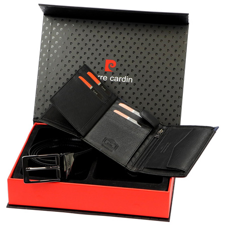 Zestaw na prezent dla mężczyzny portfel i pasek męski skórzany Pierre Cardin