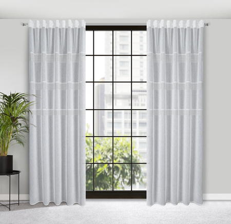 FIRANA GOTOWA INES NA TAŚMIE 140 X 270 CM BIAŁY