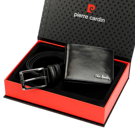 Zestaw na prezent dla mężczyzny portfel i pasek męski skórzany Pierre Cardin