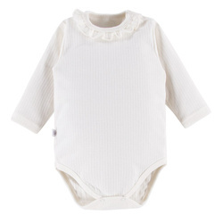 Body z długim rękawem niemowlęce dla dziewczynki Eevi Ceremony ecru
