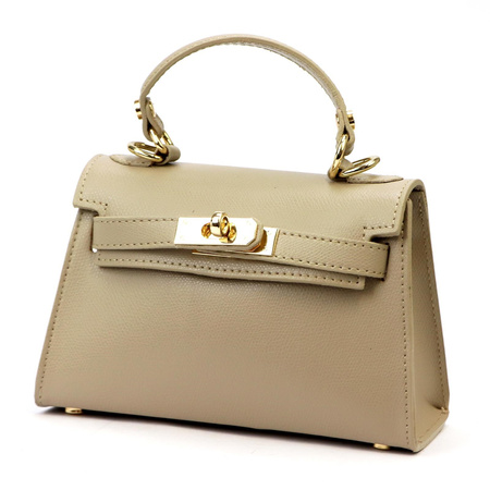 Vera Pelle torebka kuferek skóra naturalna brązowy