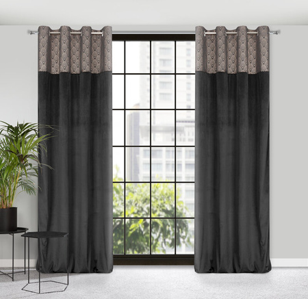 ZASŁONA GOTOWA D91 AGNES 140 X 250 CM CZARNY