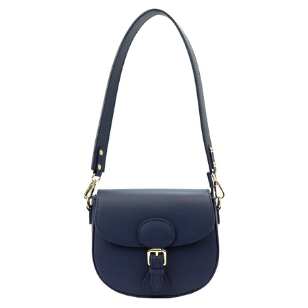 Luka torebka listonoszka skóra naturalna niebieski