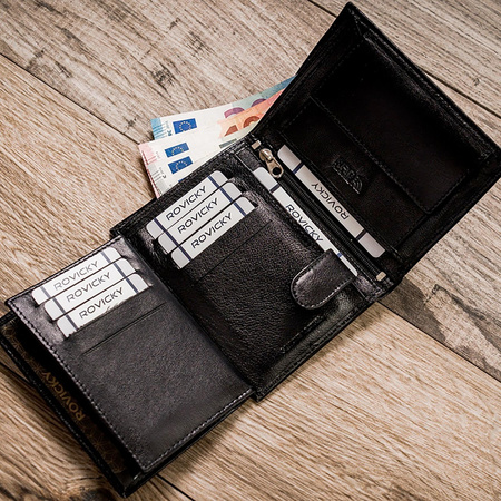Portfel męski skórzany skóra naturalna Rovicky 