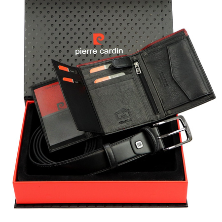 Zestaw na prezent dla mężczyzny portfel i pasek męski skórzany Pierre Cardin