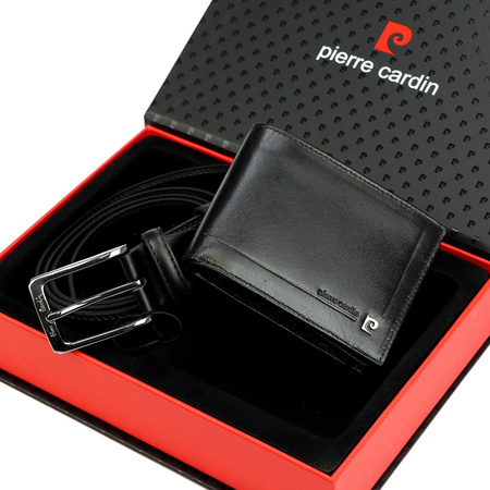 Zestaw na prezent dla mężczyzny portfel i pasek męski skórzany Pierre Cardin