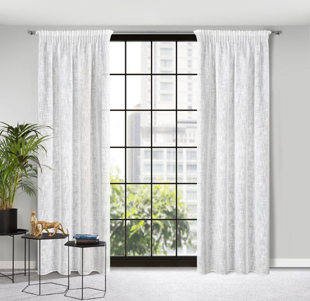 ZASŁONA GOTOWA LIREN NA TAŚMIE 140 X 270 CM BIAŁY