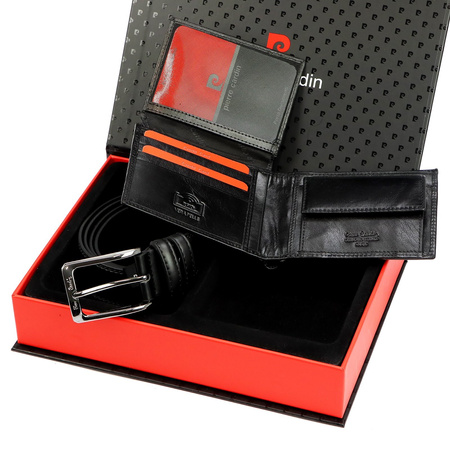 Zestaw na prezent dla mężczyzny portfel i pasek męski skórzany Pierre Cardin