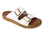 Dr Orto MED klapki męskie skórzane białe profilaktyczno zdrowotne