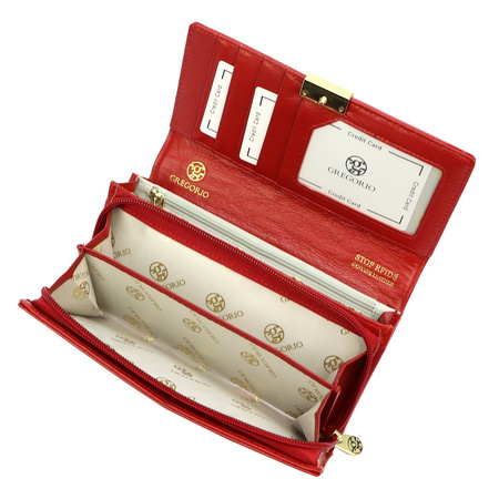 Portfel damski skórzany skóra naturalna Gregorio