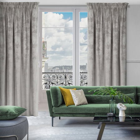 ZASŁONA GOTOWA NADIA NA TAŚMIE 140 X 300 CM SREBRNY