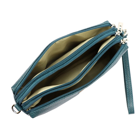 MiaMore torebka listonoszka skóra naturalna niebieski